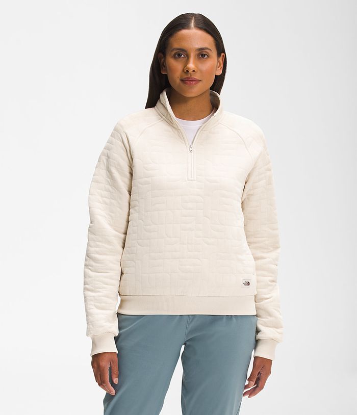 The North Face Womens Pullover Longs Peak Quilted ¼ Zip 412HATGWP - White